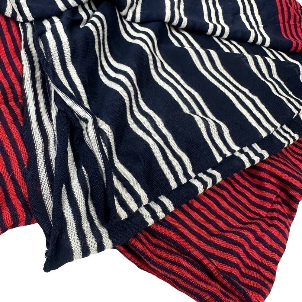 Nautical Red, White, Blue Striped Jersey Knit Infinity Scarf - Picture 6 of 7